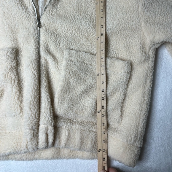 I Am Gia Beige The Pixie Sherpa Slouchy Teddy Jacket Cozy Trendy It Girl sz L - Picture 7 of 11